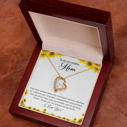 To An Incredible Mom | I Love You - Forever Love Necklace