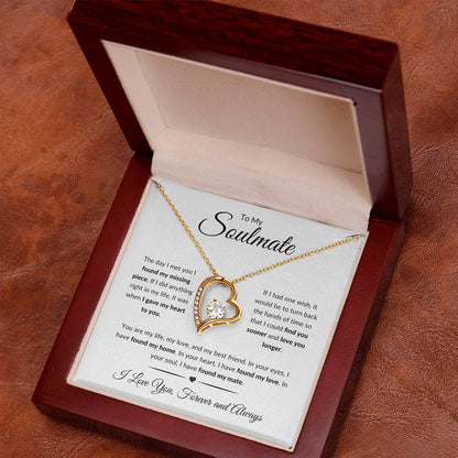 To My Soulmate | I Love You, Forever & Always - Forever Love Necklace