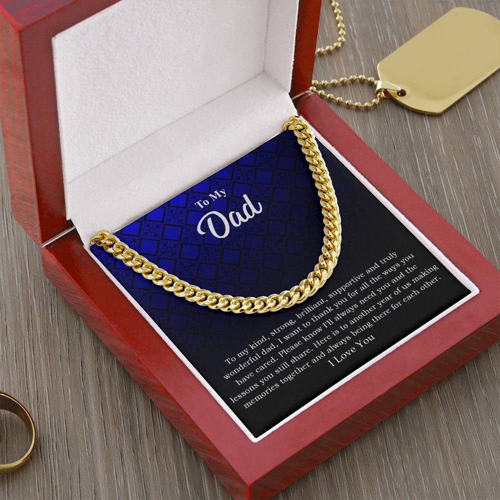 To My Dad | I Love You - Cuban Link Chain