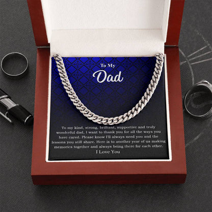 To My Dad | I Love You - Cuban Link Chain