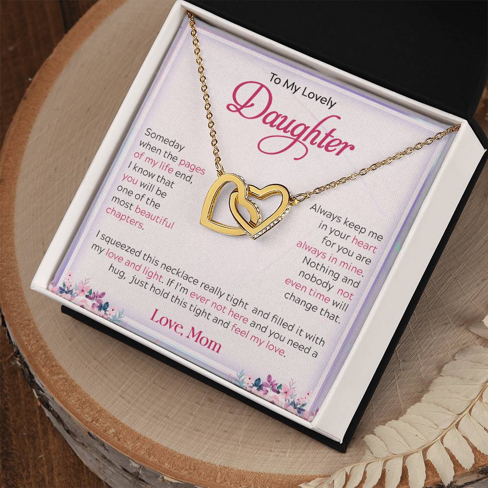 To My Lovely Daughter | Always Keep Me In Your Heart - Interlocking Hearts necklace