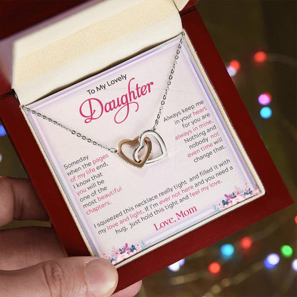 To My Lovely Daughter | Always Keep Me In Your Heart - Interlocking Hearts necklace