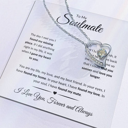 To My Soulmate | I Love You, Forever & Always - Forever Love Necklace