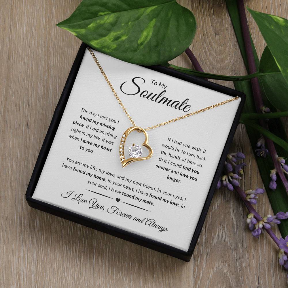 To My Soulmate | I Love You, Forever & Always - Forever Love Necklace