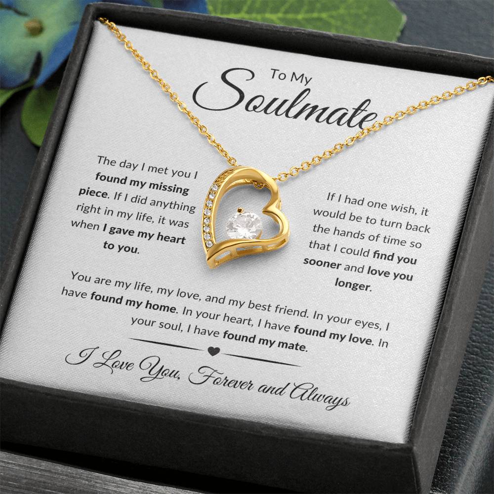 To My Soulmate | I Love You, Forever & Always - Forever Love Necklace